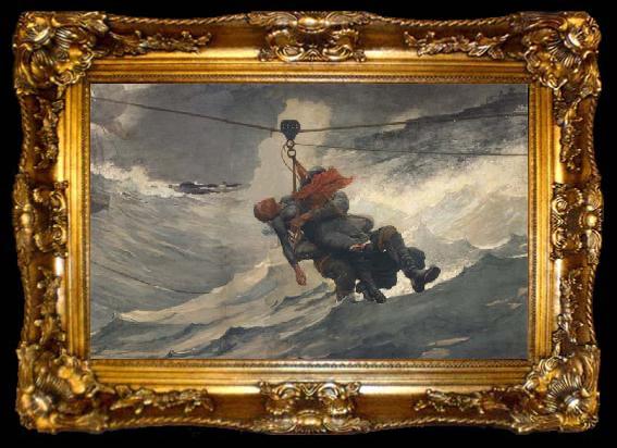 framed  Winslow Homer The Life Line (mk44), ta009-2